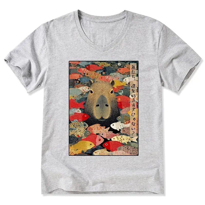 kyoto lion v neck t shirt best seller