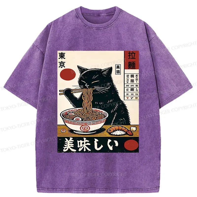 Trendy Japanese Ramen Cat Shirt