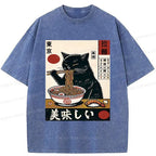Trendy Japanese Ramen Cat Shirt