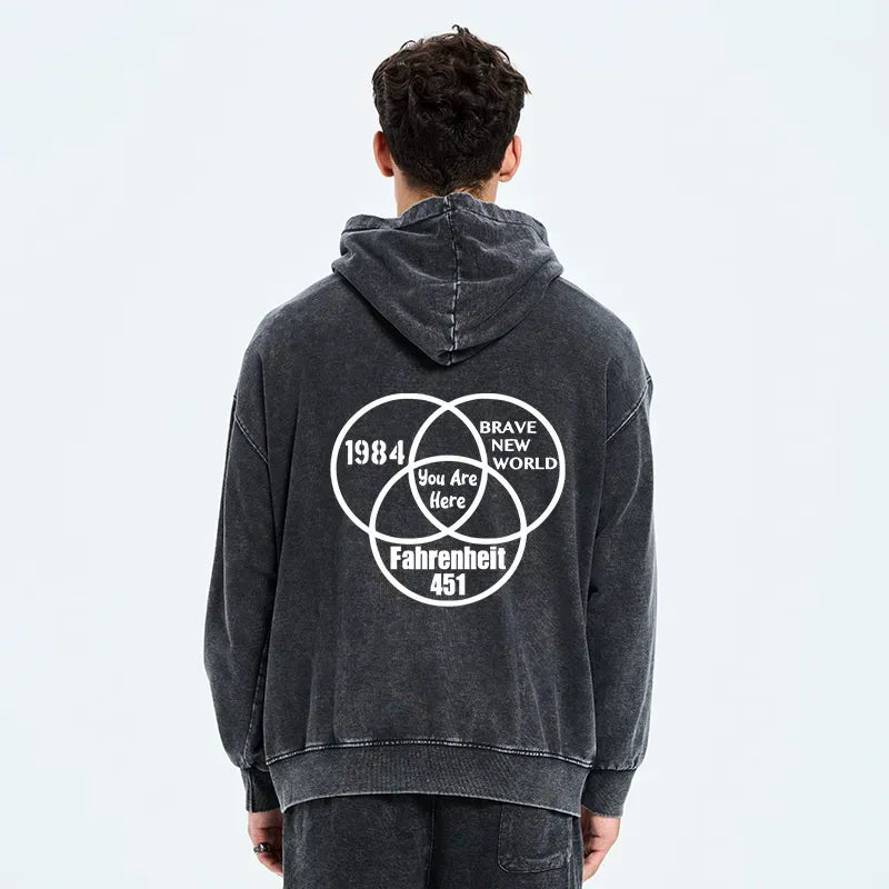 Kyoto-Lion Washed Zip Hoodie for Streetwear