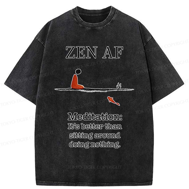 Zen Meditation Washed T-Shirt for Daily Wear
