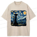 Kyoto-Lion Starry Night Dog Washed T-Shirt