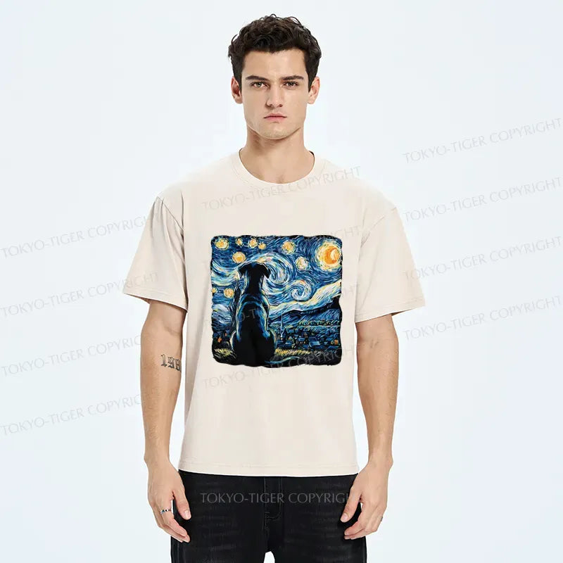 Japanese Starry Night Dog T-Shirt