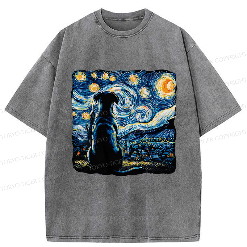 Japanese Starry Night Dog T-Shirt