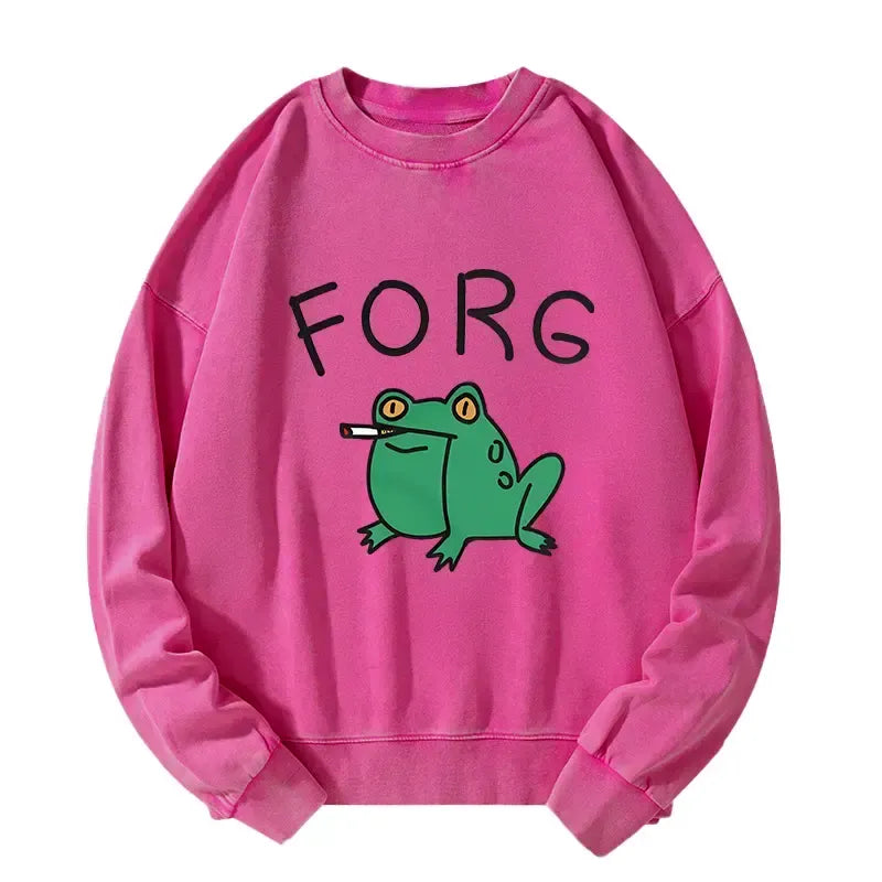 Kyoto-Lion Smoking Frog Washed Sweatshirt