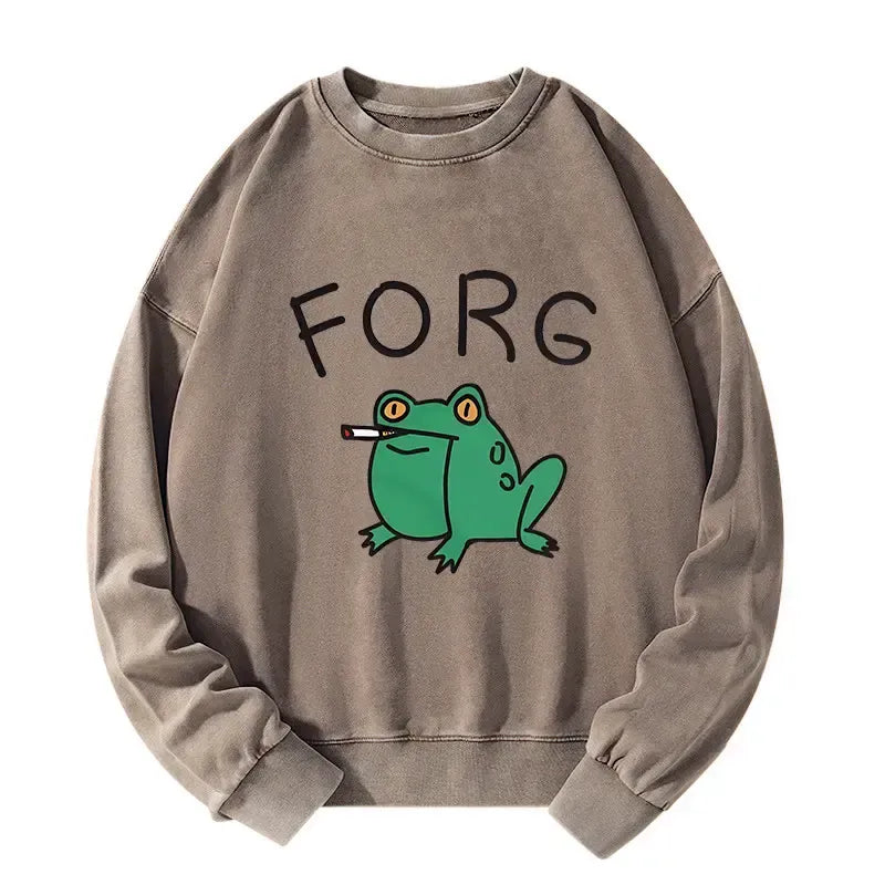Kyoto-Lion Smoking Frog Washed Sweatshirt