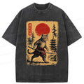 Unisex Samurai Cat T-Shirt for Summer