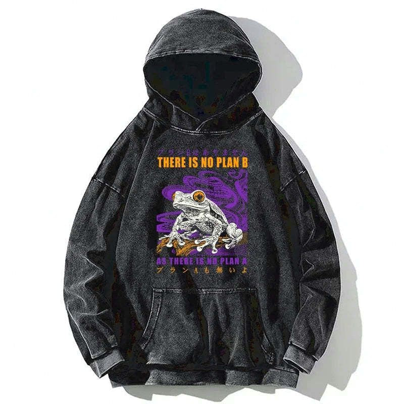 Unisex Washed Frog Hoodie for Daily Wear