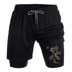 Kyoto-Lion Minimal Asian Ink Brush Gecko Vibe Training Shorts