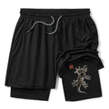 Kyoto-Lion Minimal Asian Ink Brush Gecko Vibe Training Shorts