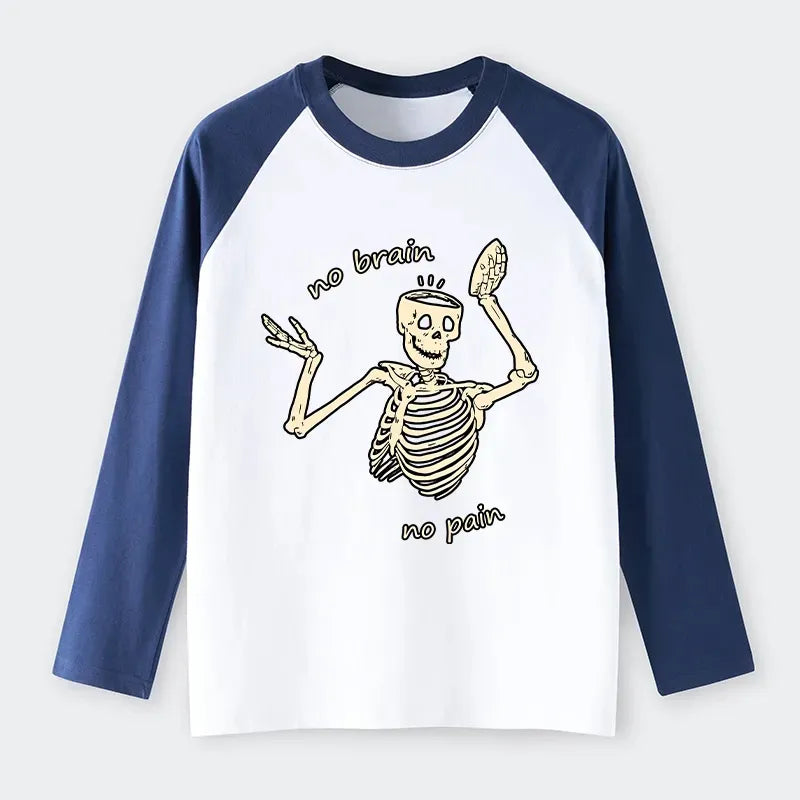 Japanese skeleton raglan long sleeve tee