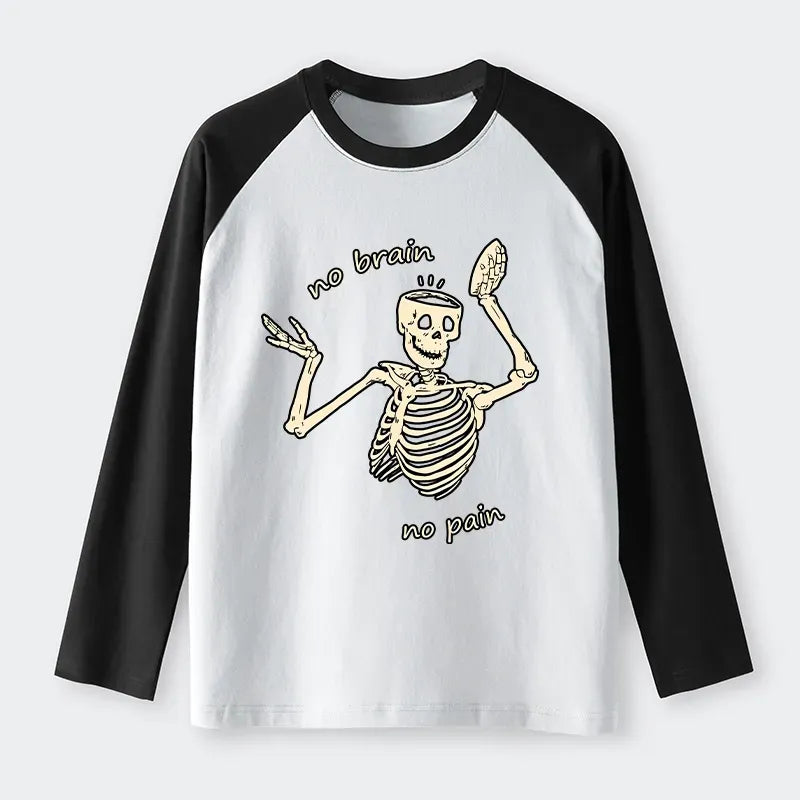 Vintage Japanese skull raglan shirt