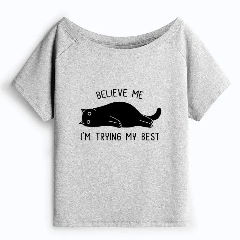 Japanese off shoulder t-shirt for women