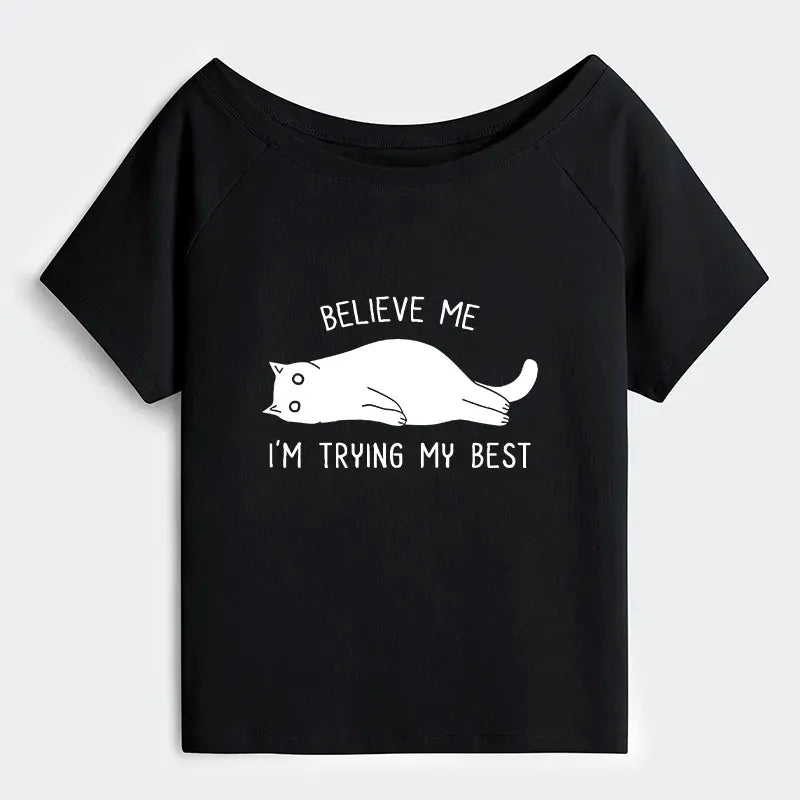 Comfortable off shoulder tee for summer