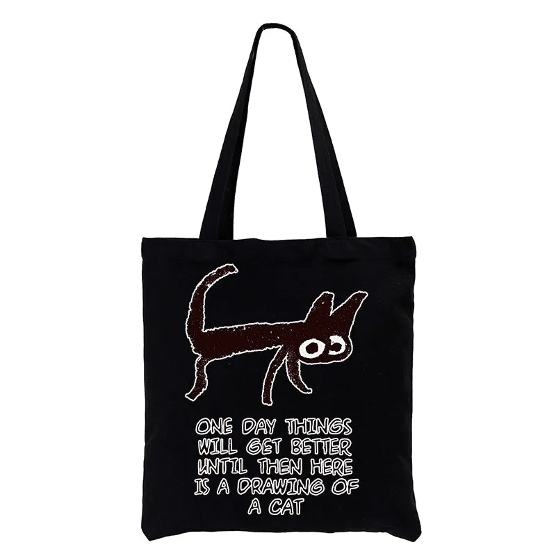 Kyoto-Lion Cat Cheer Up Drawing Tote Bag