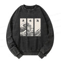Japanese Wave Washed Sweatshirt for Daily Wear