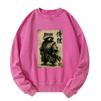 Washed Unisex Sweatshirt with Japanese Street Style