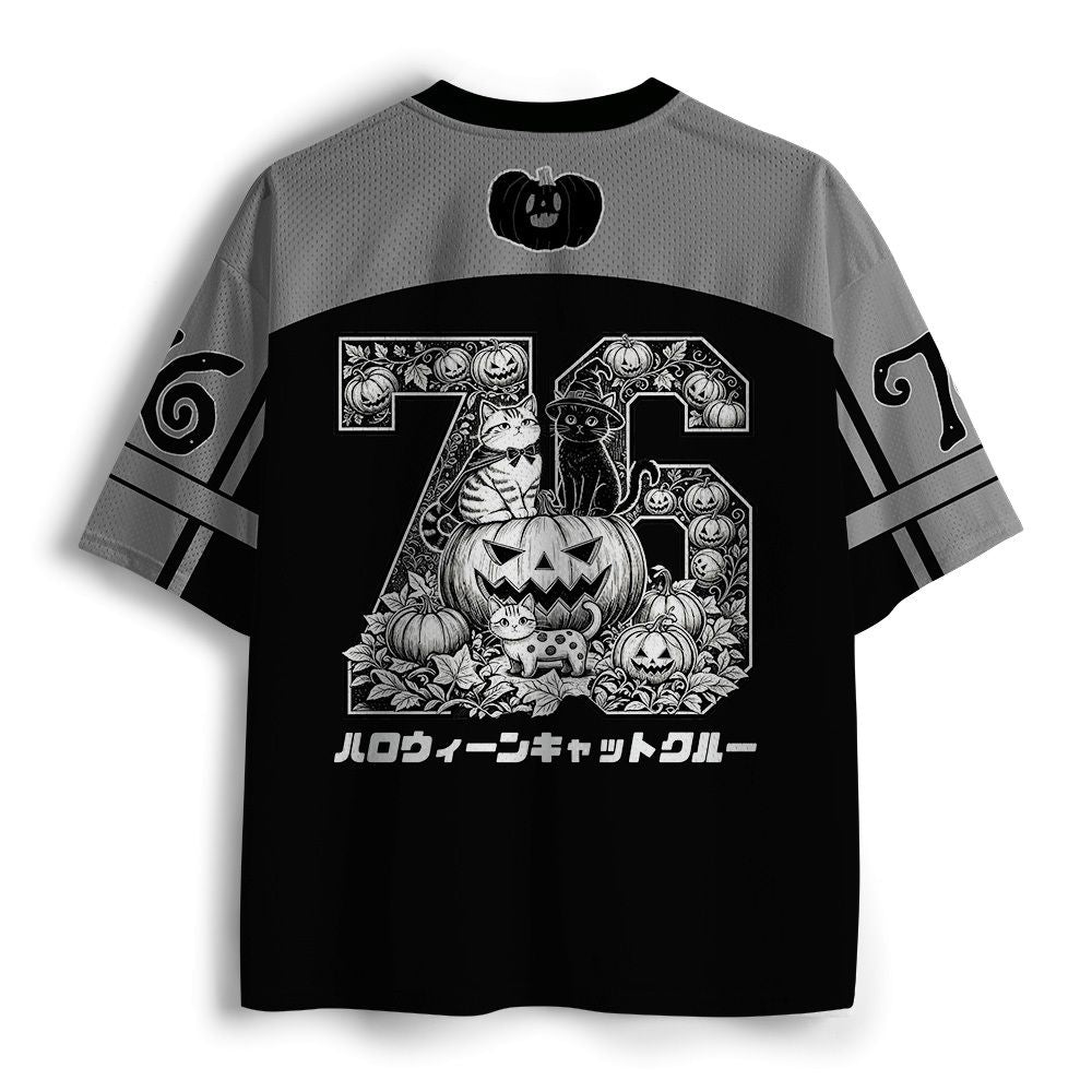 Kyoto-Lion Halloween Cat Crew Mesh Jersey