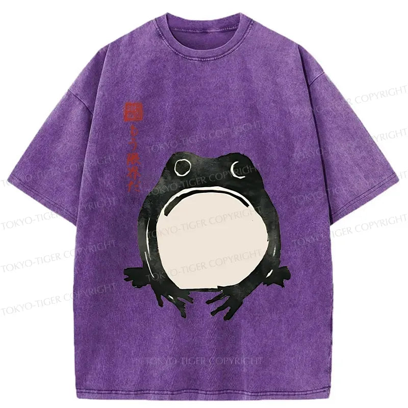 Kyoto-Lion Retro Frog Japan Washed T-Shirt