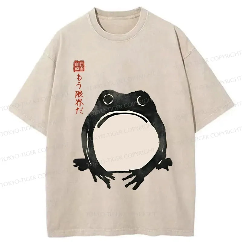 Kyoto-Lion Retro Frog Japan Washed T-Shirt