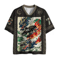 Kyoto-Lion Japanese Black Cat Dragon Samurai Mesh Jersey