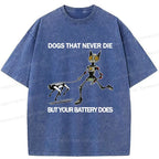 Kyoto-Lion Funny Robot Cat Walking Robot Dog Washed T-Shirt