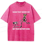 funny robot dog washed tee for vacation