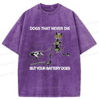 Kyoto-Lion Funny Robot Cat Walking Robot Dog Washed T-Shirt