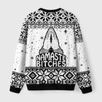 Kyoto-Lion Funny Zen:Namaste Bitches Fuzzy Christmas Ugly Sweatshirt