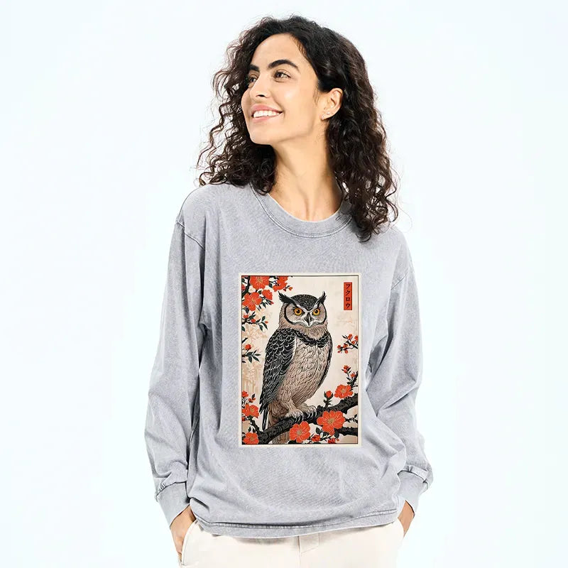 Washed Owl Unisex Tee for Everyday Wear