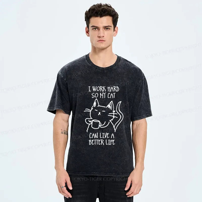 Japanese Cat T-Shirt for Streetwear