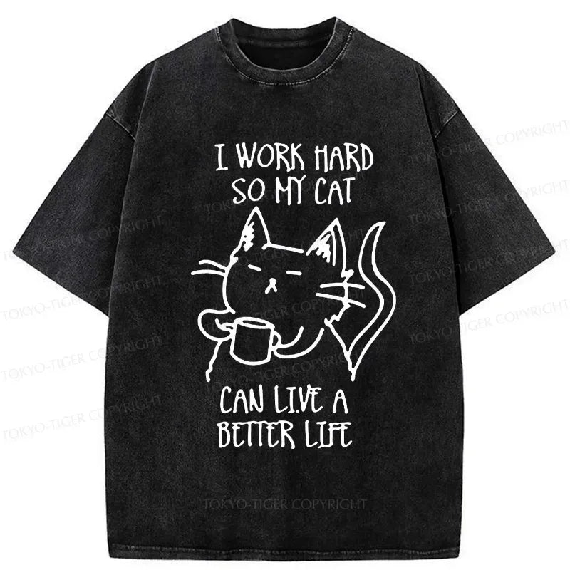 Japanese Cat T-Shirt for Streetwear
