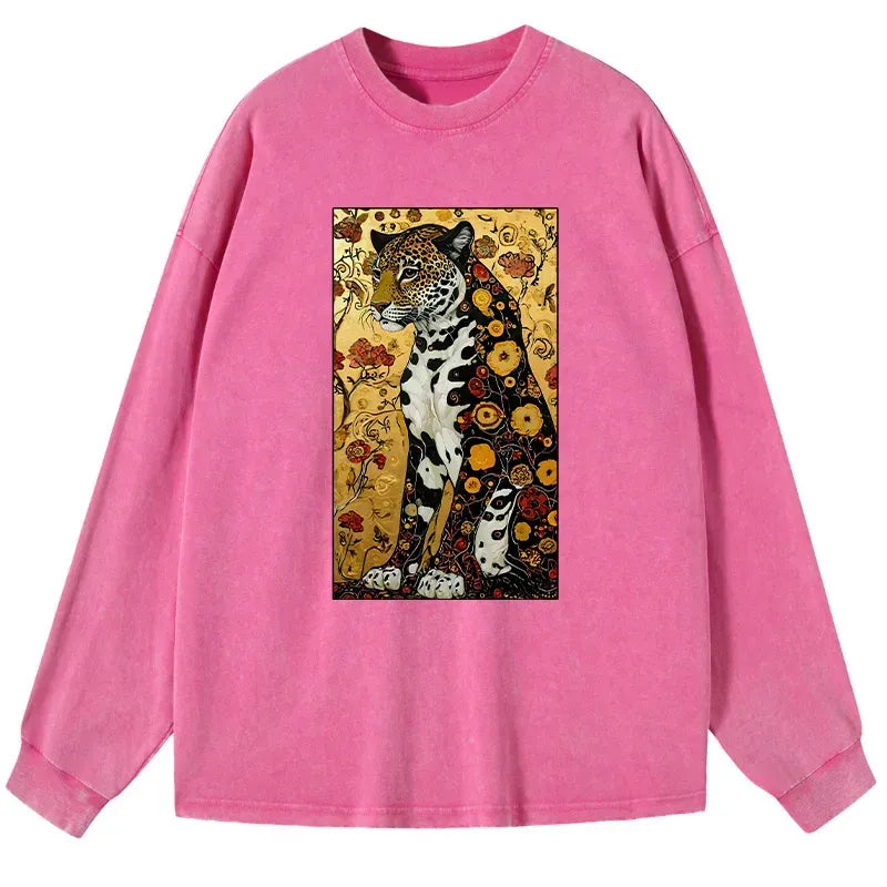 Washed Leopard Tee for Streetwear