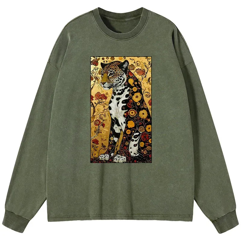 Washed Leopard Tee for Streetwear