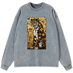 Kyoto-Lion Magnificent Leopard Washed Long Sleeve T-Shirt