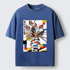 Kyoto-Lion Geometric Tulips In Modern Art Style Washed T-Shirt