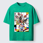 Kyoto-Lion Geometric Tulips In Modern Art Style Washed T-Shirt