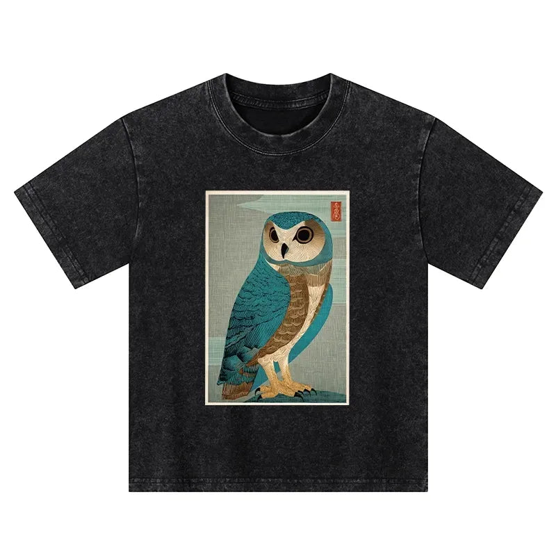 unique owl art shirt for kids