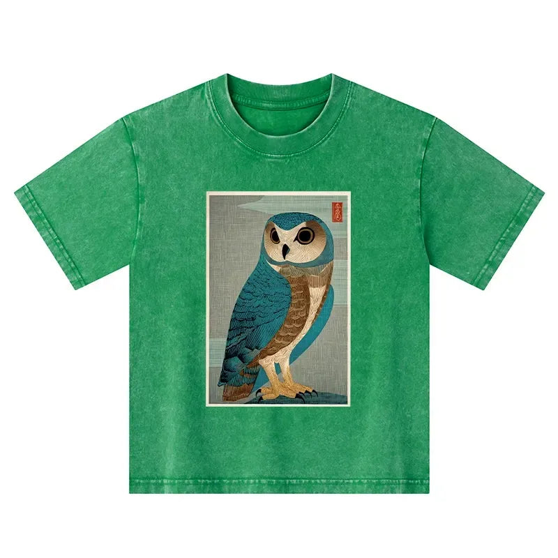 unique owl art shirt for kids