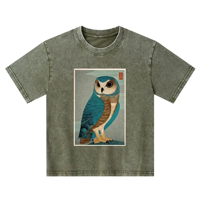 vintage washed owl tee for summer