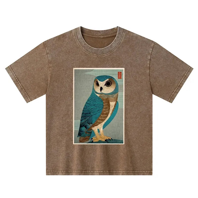 vintage washed owl tee for summer