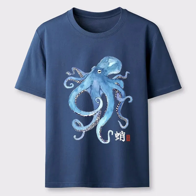 Blue Octopus Tee for Summer Deal
