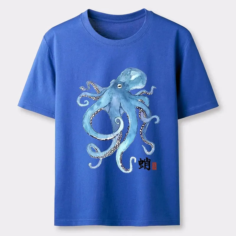 Blue Octopus Tee for Summer Deal