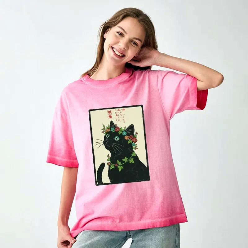 Kyoto Lion Flower Crown Cat T-Shirt