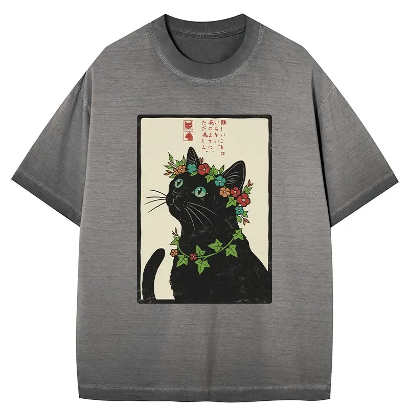 Kyoto Lion Flower Crown Cat T-Shirt