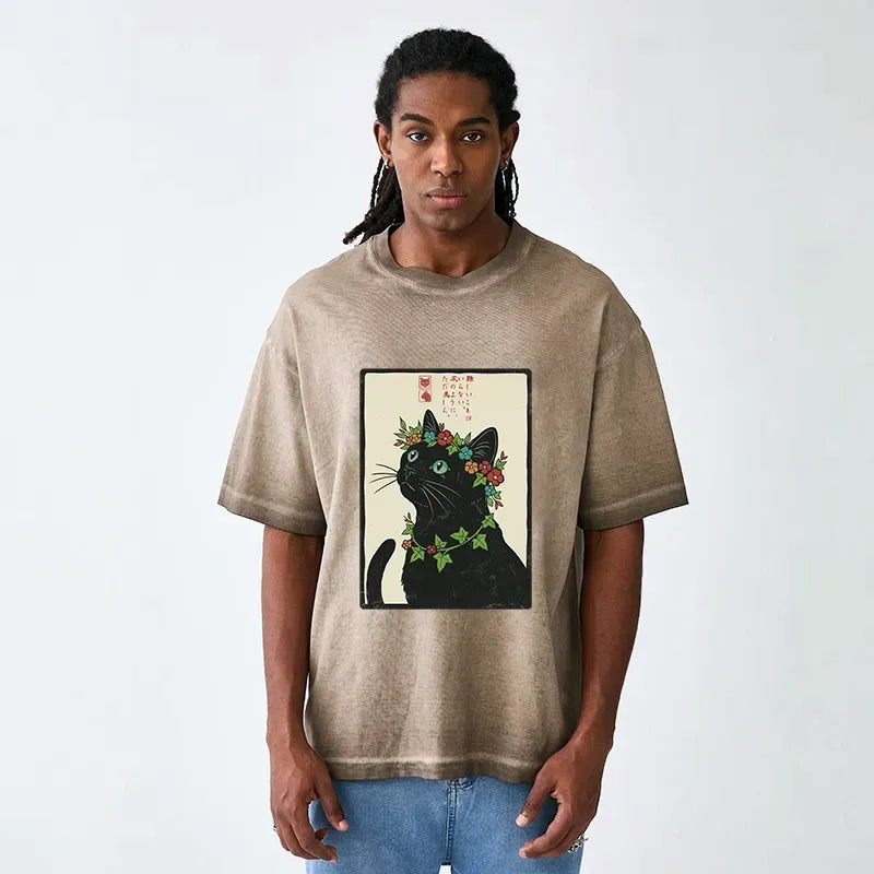 Best Seller Japanese Cat T-Shirt for Summer
