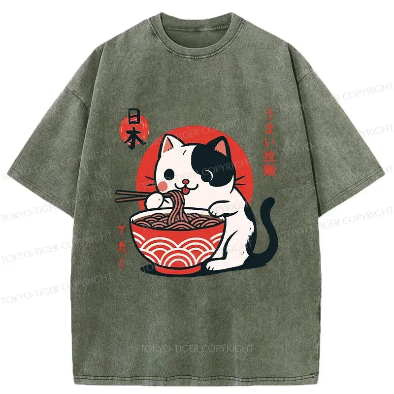 Cute Kitten Ramen T-Shirt for Gift Idea