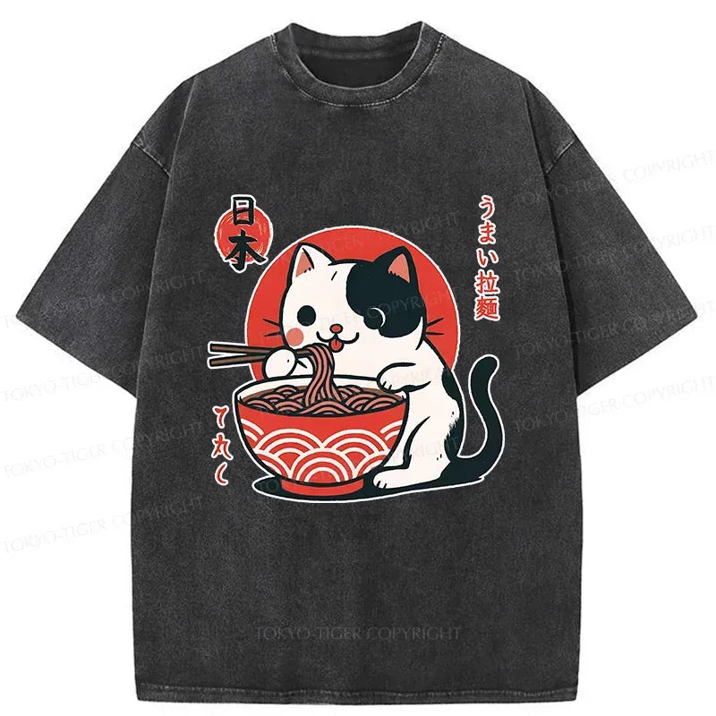 Cute Cat Eating Ramen Best Seller