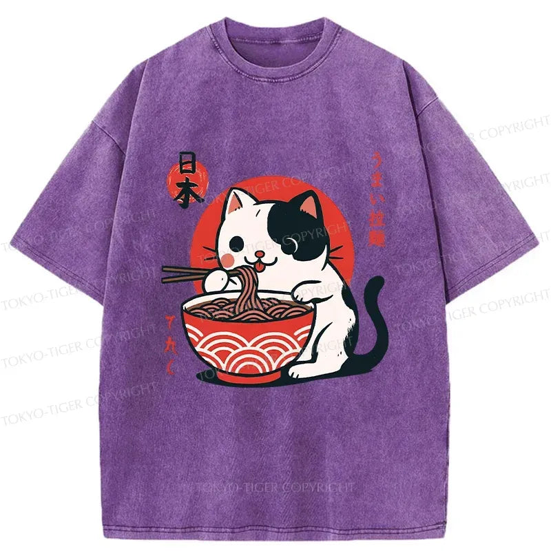 Cute Kitten Ramen T-Shirt for Gift Idea