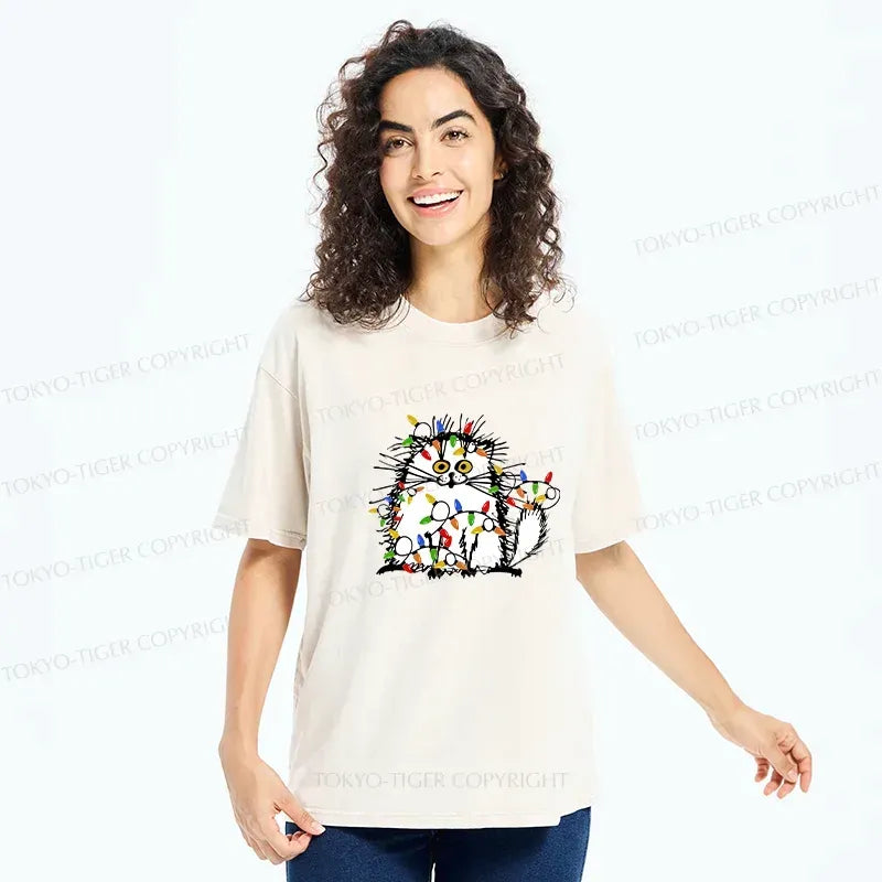 Retro Japanese Cat T-Shirt On Sale